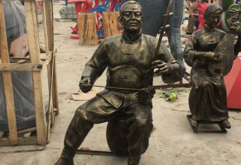 彩繪二胡銅雕廠家 仿古工藝品銅雕