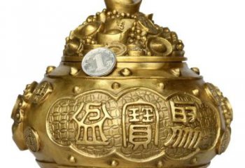 辦公室聚寶盆銅雕廠家 黃銅工藝品銅雕
