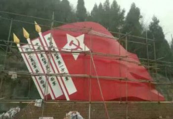 園林黨旗銅雕廠家 青銅工藝品銅雕
