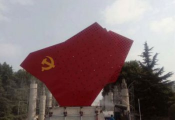 仿古黨旗銅雕廠家 彩繪工藝品銅雕