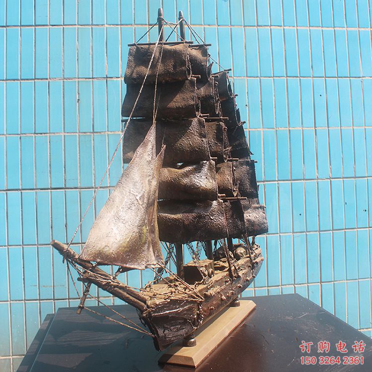 黃銅帆船銅雕廠家 仿古工藝品銅雕
