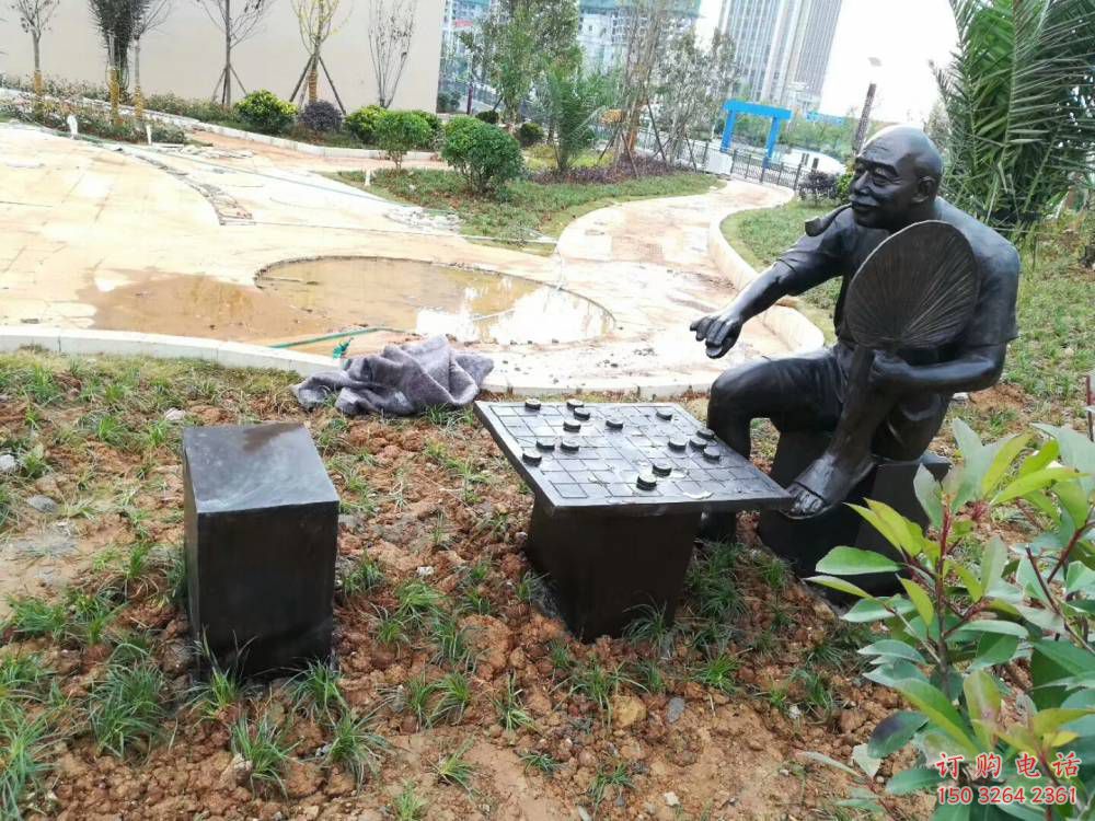 抽象象棋銅雕廠家 辦公室工藝品銅雕