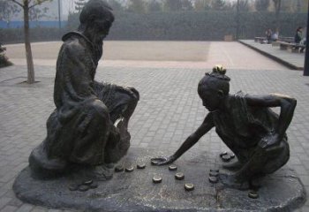 青銅象棋銅雕廠家 公園工藝品銅雕