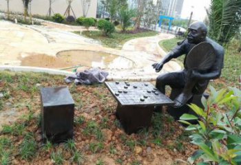抽象象棋銅雕廠家 辦公室工藝品銅雕