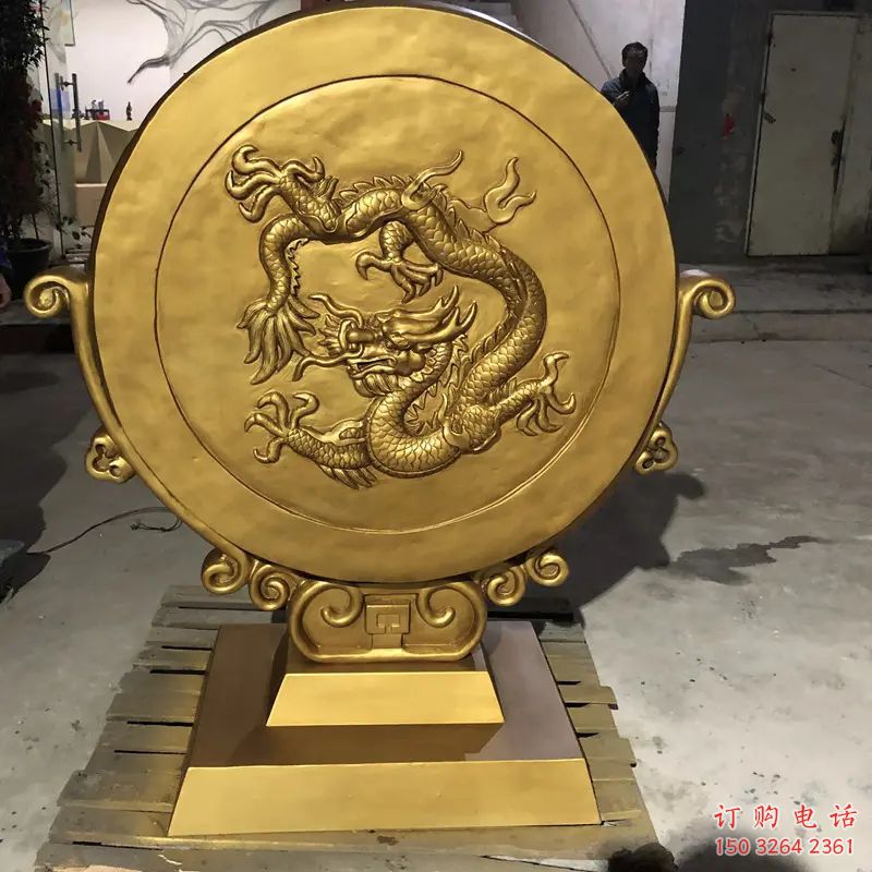 仿古鑼鼓銅雕廠家 彩繪工藝品銅雕