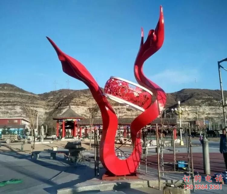 彩繪鑼鼓銅雕廠家 仿古工藝品銅雕