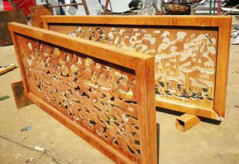 仿古屏風(fēng)銅雕廠家 彩繪工藝品銅雕