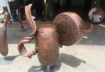 青銅鑼鼓銅雕廠家 公園工藝品銅雕