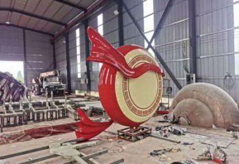 仿古鼓銅雕廠家 彩繪工藝品銅雕
