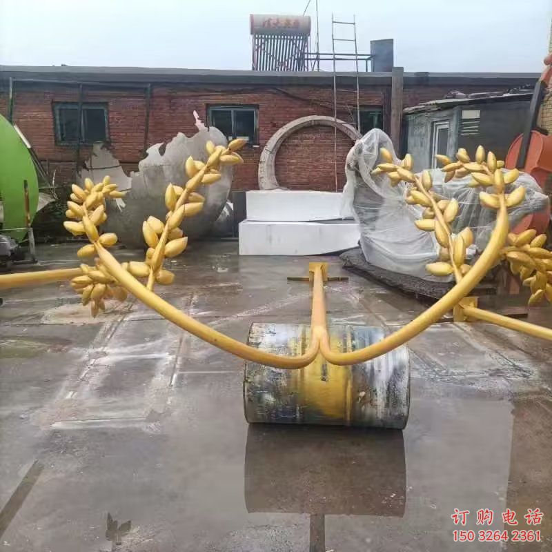 彩繪稻谷銅雕廠家 仿古工藝品銅雕