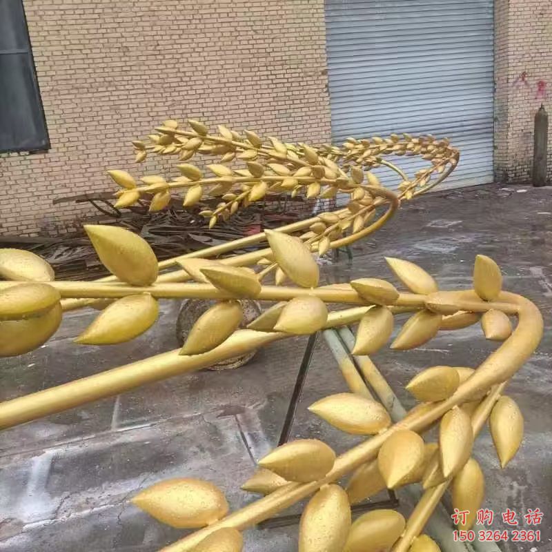 街頭稻谷銅雕廠家 城市工藝品銅雕