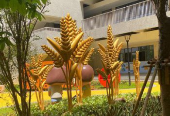 公園麥穗銅雕廠家 街頭工藝品銅雕