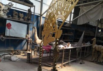 城市扇子銅雕廠家 黃銅工藝品銅雕