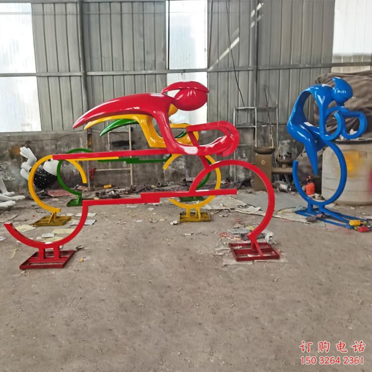 抽象自行車(chē)銅雕廠家 辦公室工藝品銅雕