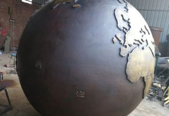 街頭地球儀銅雕廠家 城市工藝品銅雕