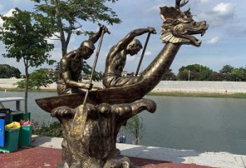 別墅龍舟銅雕廠家 公園工藝品銅雕