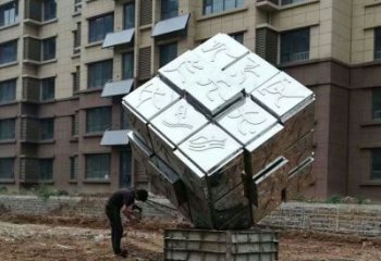 抽象二維碼銅雕廠家 辦公室工藝品銅雕
