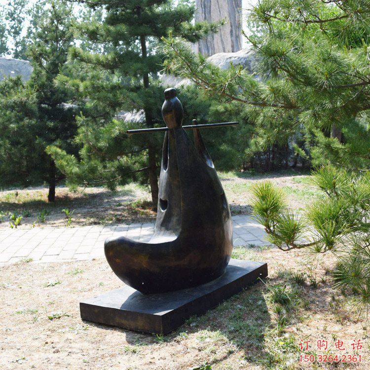 抽象笛子銅雕廠家 辦公室工藝品銅雕