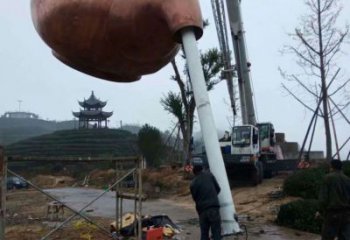 城市酒壺銅雕廠家 黃銅工藝品銅雕