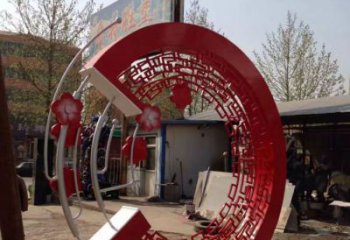 青銅花環(huán)銅雕廠家 公園工藝品銅雕