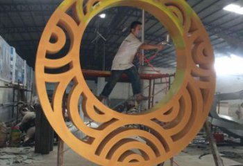 圓環(huán)銅雕廠家 抽象工藝品銅雕