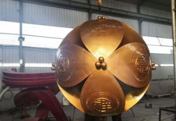 仿古繡球銅雕廠(chǎng)家 彩繪工藝品銅雕