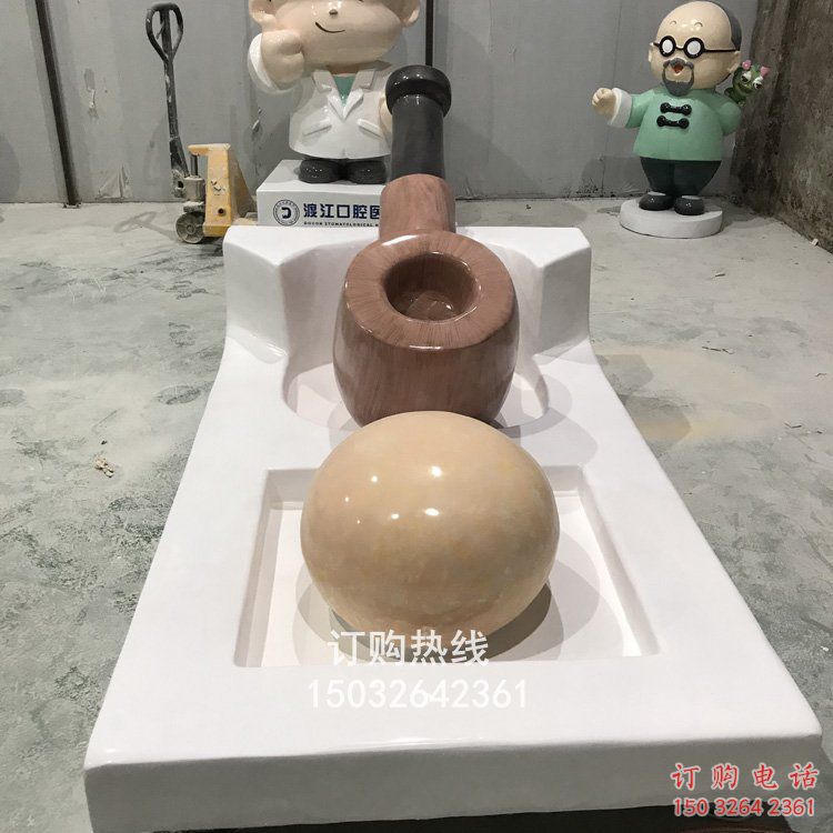 抽象煙斗銅雕廠家 辦公室工藝品銅雕