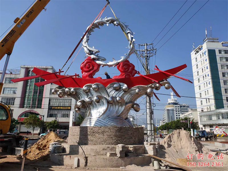 廣場浪花銅雕廠家 青銅工藝品銅雕