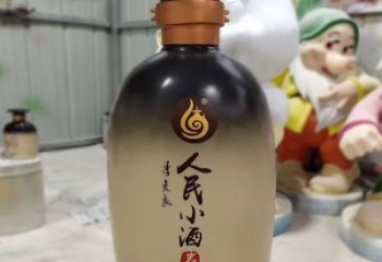 抽象酒瓶銅雕廠家 辦公室工藝品銅雕
