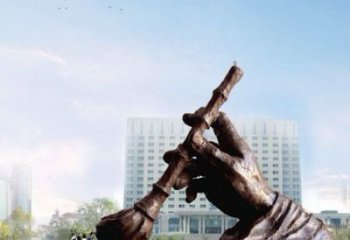 抽象毛筆銅雕廠家 辦公室工藝品銅雕