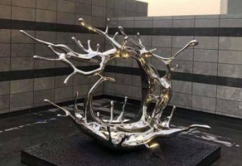 抽象浪花銅雕廠家 辦公室工藝品銅雕