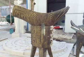 仿古高腳杯銅雕廠家 彩繪工藝品銅雕