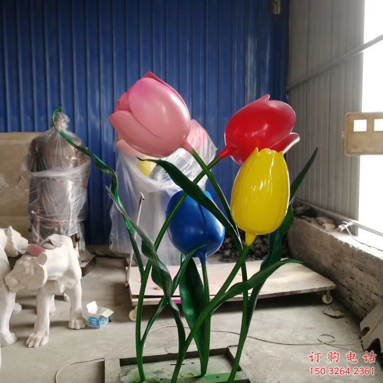 彩繪百合花銅雕廠家 仿古工藝品銅雕