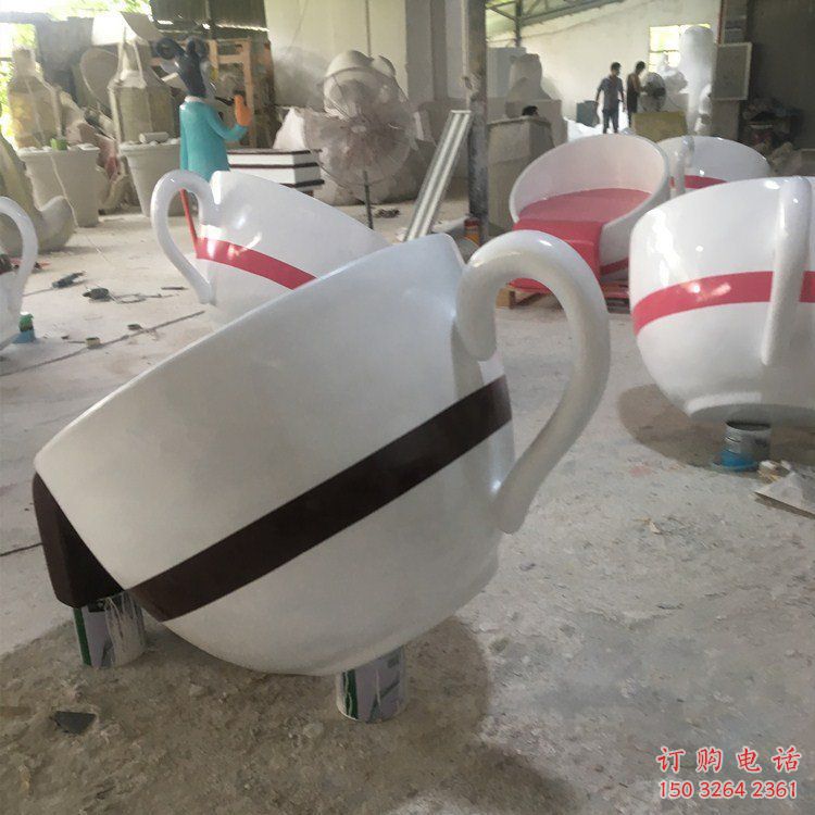 抽象咖啡杯銅雕廠家 辦公室工藝品銅雕