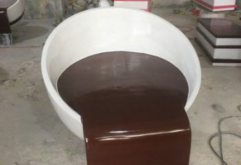 仿古咖啡杯銅雕廠家 彩繪工藝品銅雕