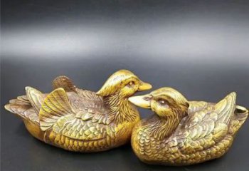 鴛鴦戲水銅雕廠家 抽象工藝品銅雕