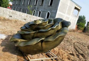 街頭牡丹花銅雕廠家 城市工藝品銅雕