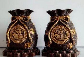仿古錢袋銅雕廠家 彩繪工藝品銅雕