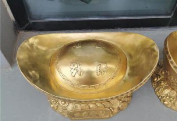 抽象金元寶銅雕廠家 辦公室工藝品銅雕