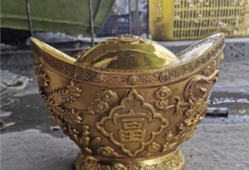 街頭金元寶銅雕廠家 城市工藝品銅雕