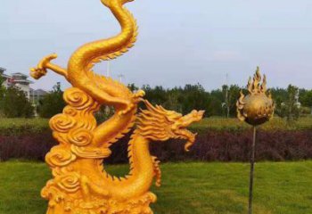 廣場二龍戲珠銅雕廠家 青銅工藝品銅雕
