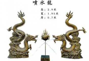 城市二龍戲珠銅雕廠家 黃銅工藝品銅雕