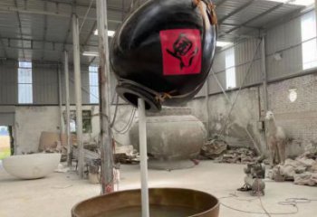 城市酒壇銅雕廠家 黃銅工藝品銅雕