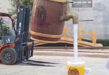 抽象酒壇銅雕廠家 辦公室工藝品銅雕