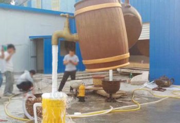 街頭酒壇銅雕廠家 城市工藝品銅雕