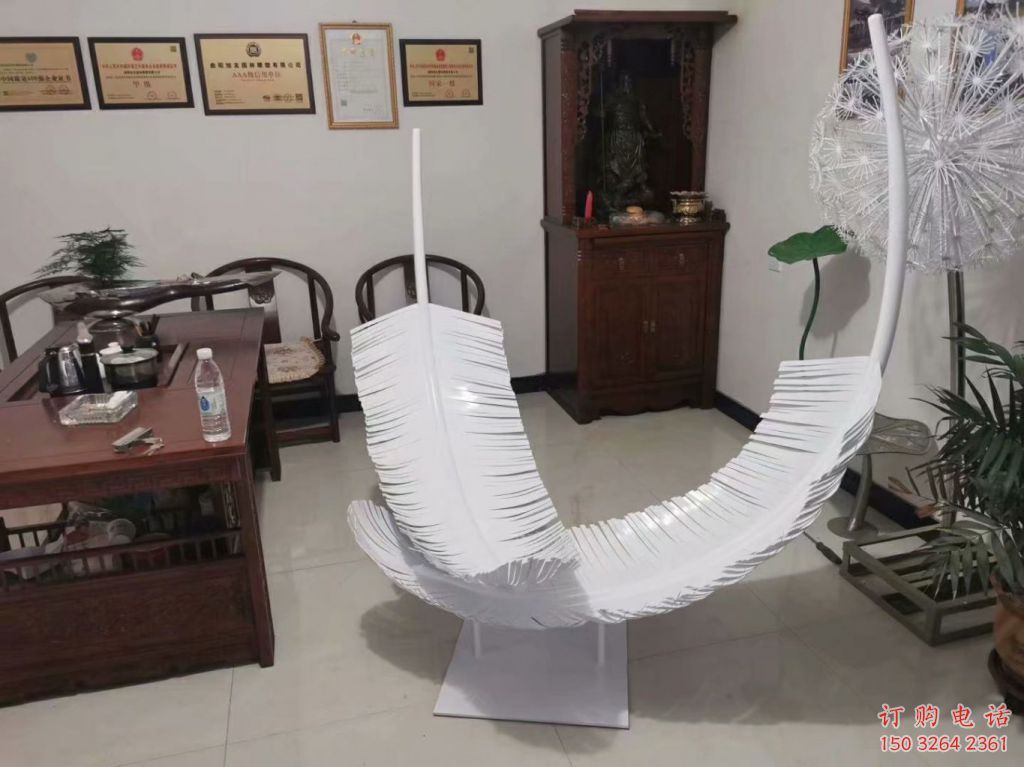 羽毛銅雕廠家 抽象工藝品銅雕