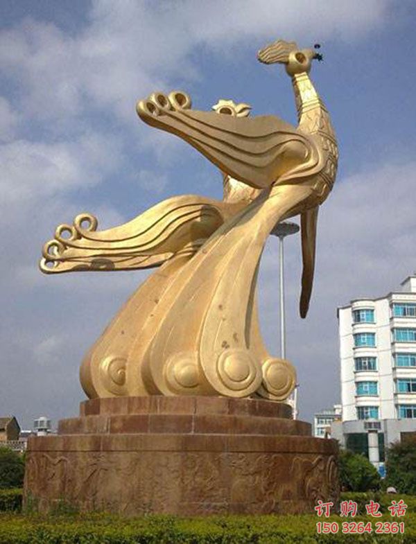 廣場(chǎng)火鳳凰銅雕廠家 青銅工藝品銅雕