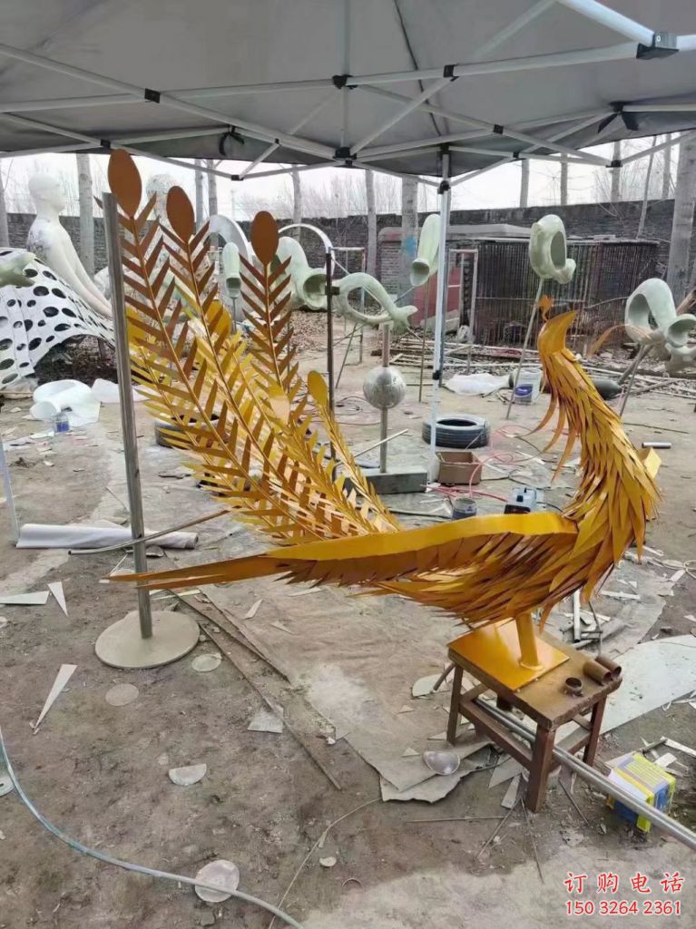 公園火鳳凰銅雕廠家 街頭工藝品銅雕