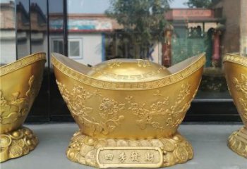 抽象元寶銅雕廠家 辦公室工藝品銅雕