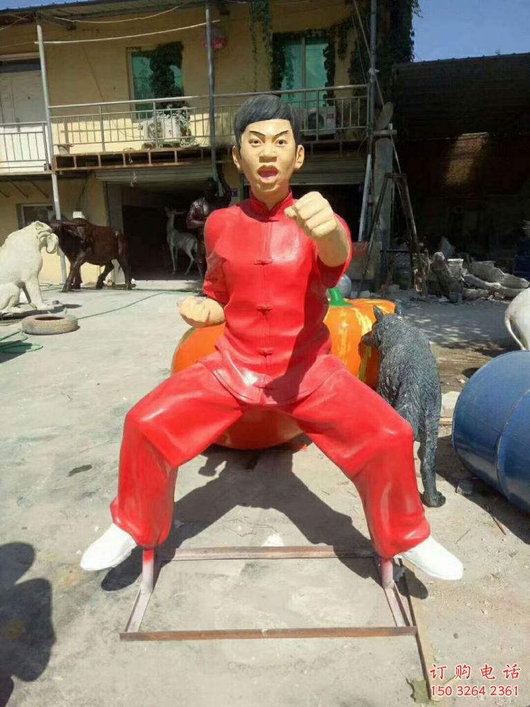彩繪太極拳銅雕廠家 仿古工藝品銅雕